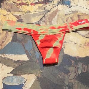 Green PINK Victoria's Secret Thong